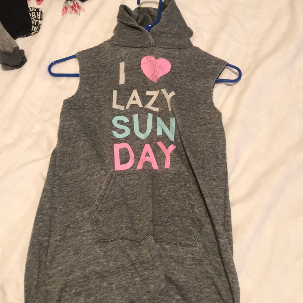 Kids sleeveless long hoodie